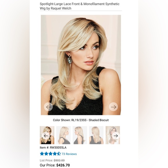 SPOTLIGHT Wig RAQUEL WELCH RL12/16 HONEY TOAST Hand-Tied + Lace Front NEW - Picture 1 of 8